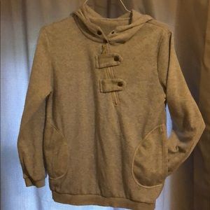 Grey button fashion hoodie